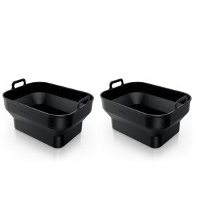 Shark Ninja Set of 2 Collapsible Rectangular Air Fryer Silicone Trays (x2) - XSKLRGTRYEUUK 