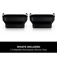 Shark Ninja Set of 2 Collapsible Rectangular Air Fryer Silicone Trays (x2) - XSKLRGTRYEUUK 