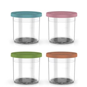Shark Ninja Ice Cream Maker Dessert Tubs with Coloured Lids (Set of 4) - XSKPNTLID4EUK