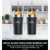 Shark Ninja SLUSHi Insulated Bubble Cup with Lid & Straw – Black - XSKBBLBKEUK 